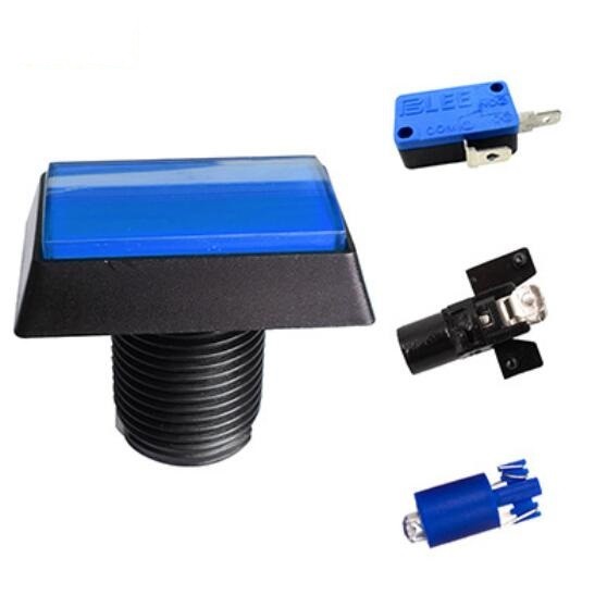 30*50mm Arcade Square Rectangle Buttons LED Push Illumilated W/ Microswitch y
