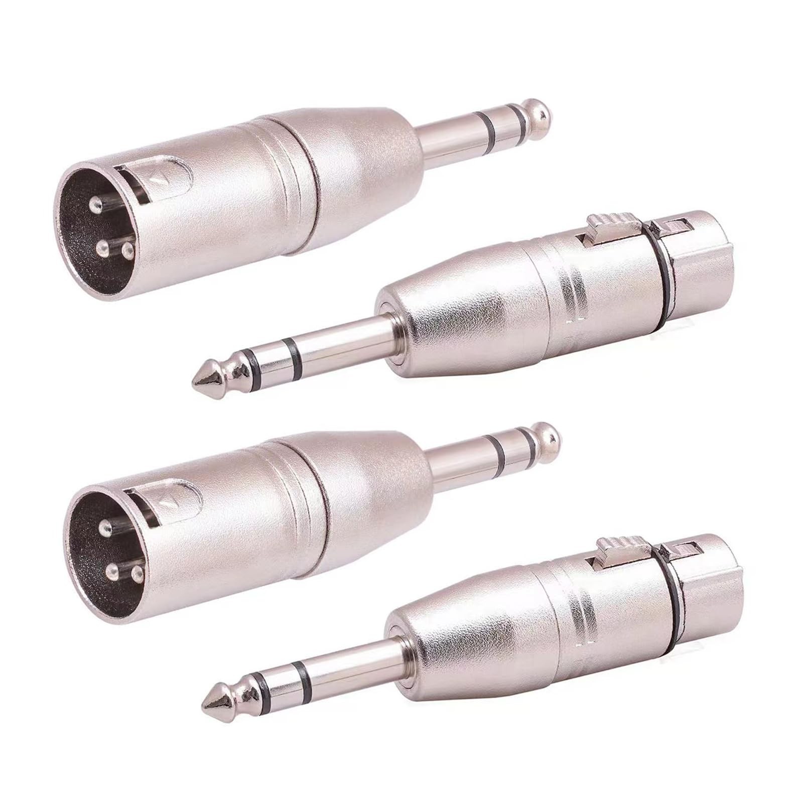Smithok 4 Pack,2 Pcs 6.35mm 1/4" Male to XLR Male Adapter and 2 Pcs 6.35mm 1/...
