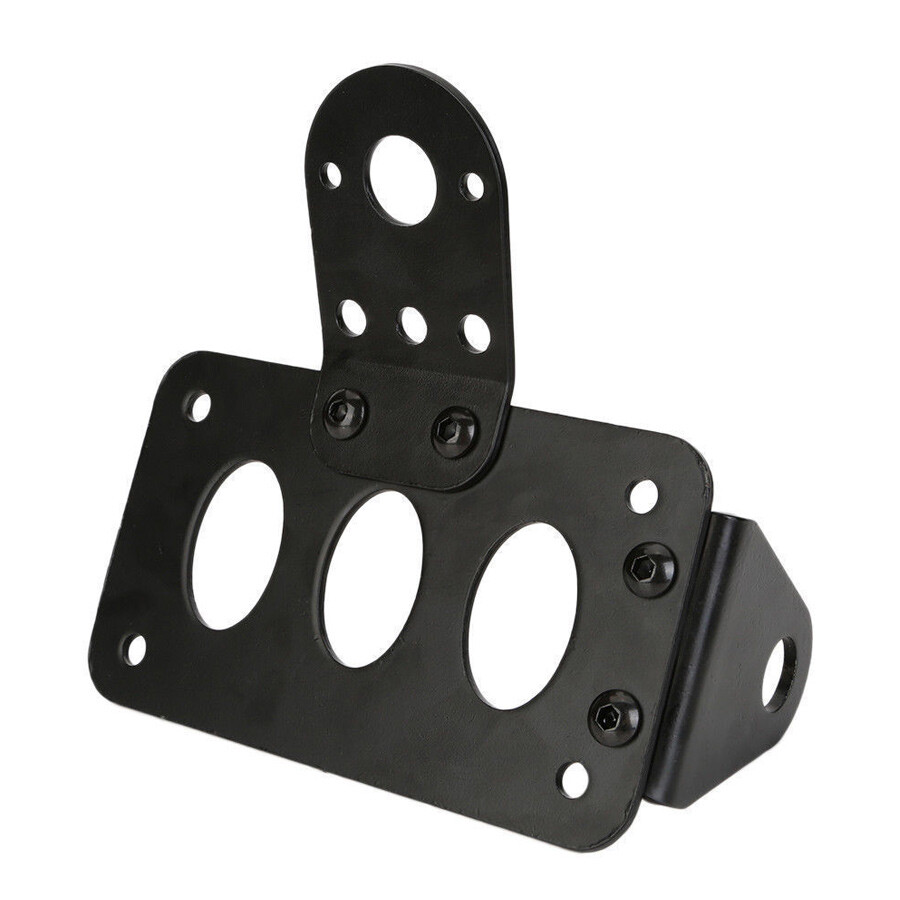 Motorcycle Side Mount License Plate Bracket Holder For Harley Chopper Dyna Black