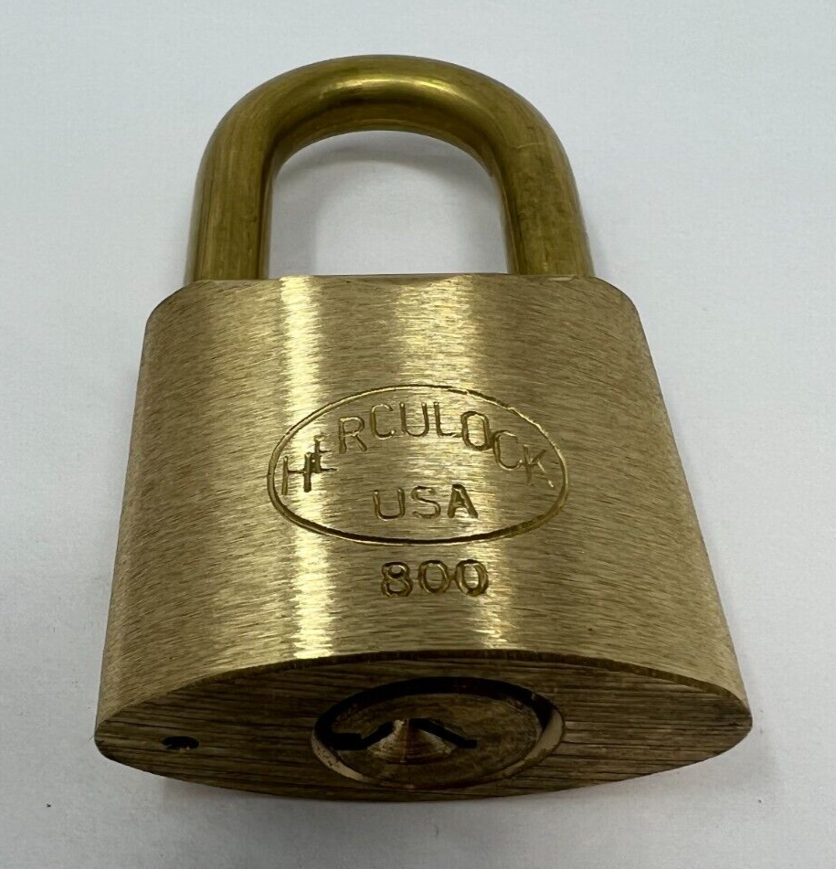 NEW Brass Herculock Padlock 800 AEP Logo USA Made NO KEY