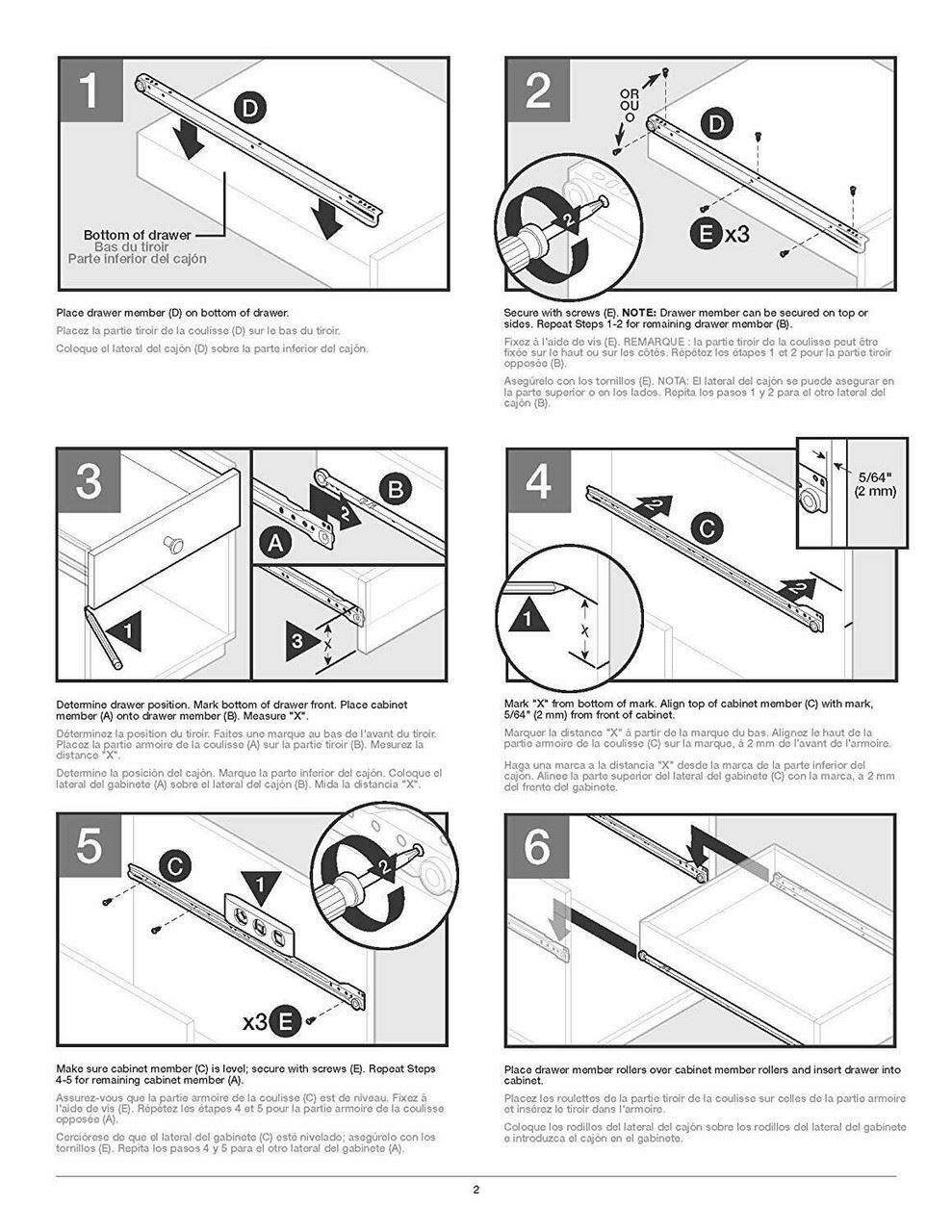 10-Pack Drawer Slide 20" Bottom Mount 50lb D68820K-W-R1