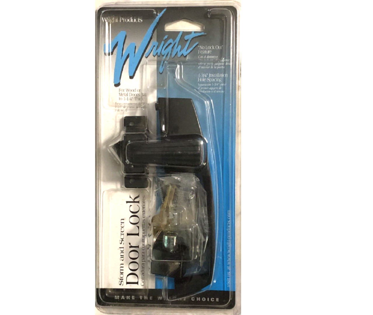 Wright Wood Metal Storm And Screen Door Lock Black