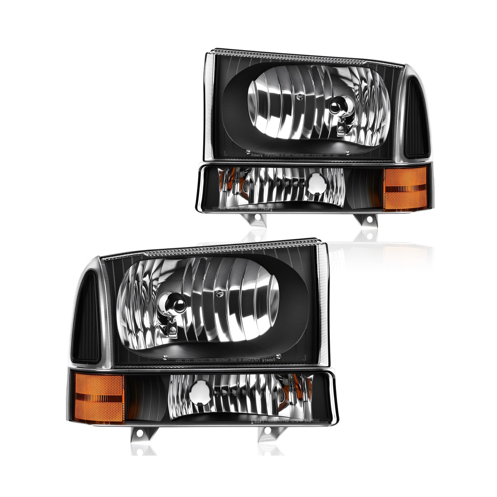 AUTOSAVER88 Headlight Assembly Compatible with 1999-2004 Ford F250 F350 F450 ...