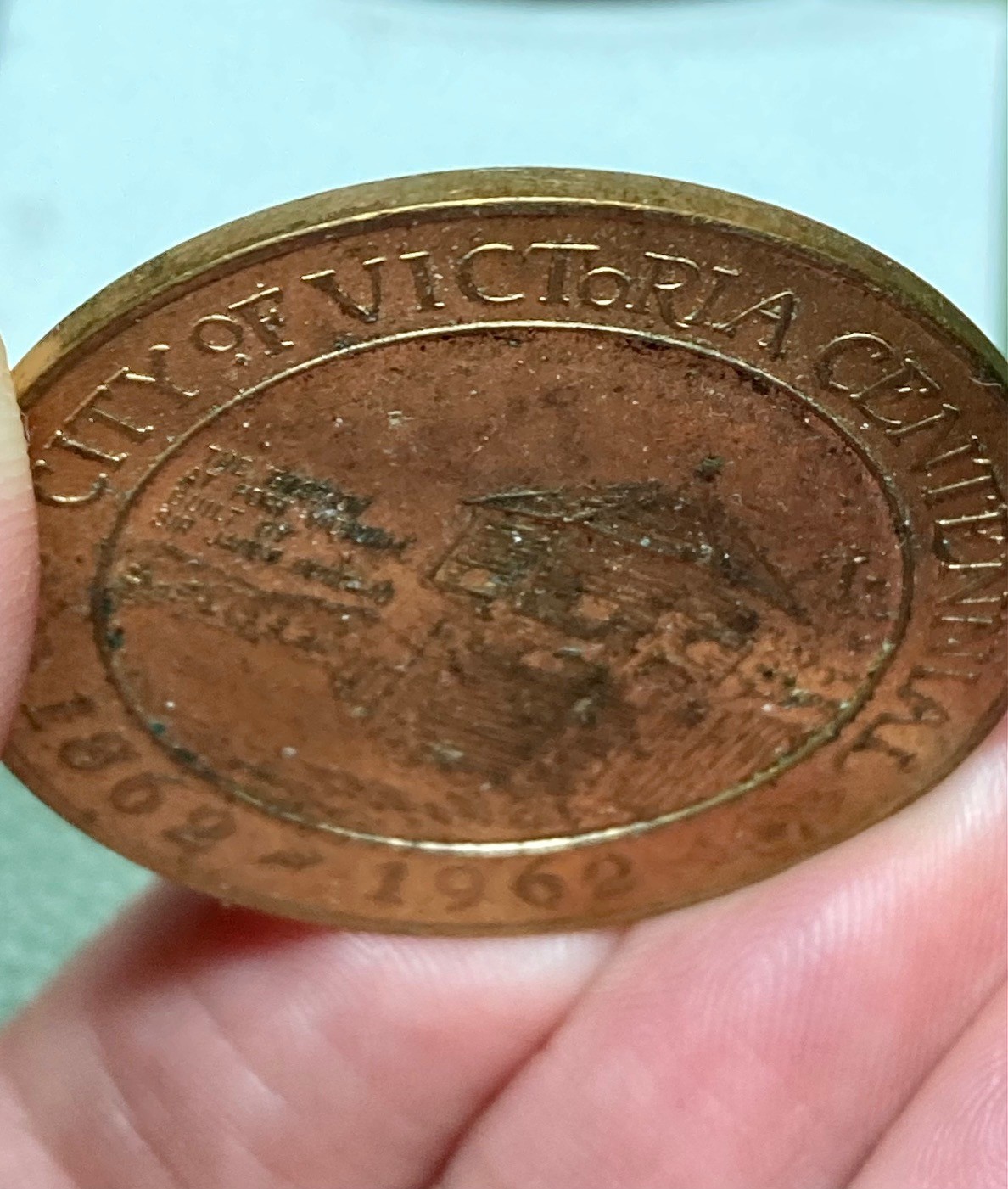 Canada City of Victoria British Columbia 1862-1962 Centennial Dollar in Brass