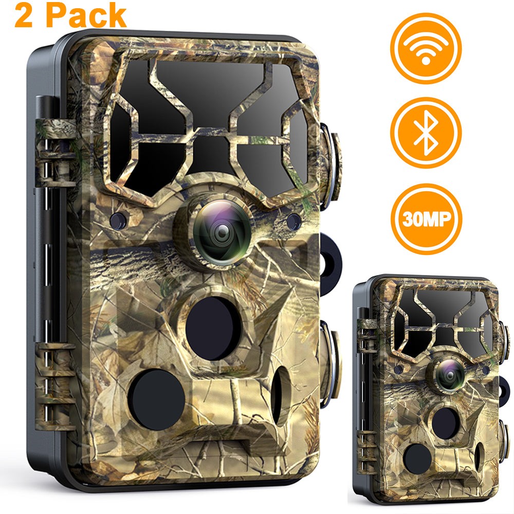 2* Campark Trail Camera WiFi 30MP 1296P Wildlife Hunting Game Cam IR NightVision