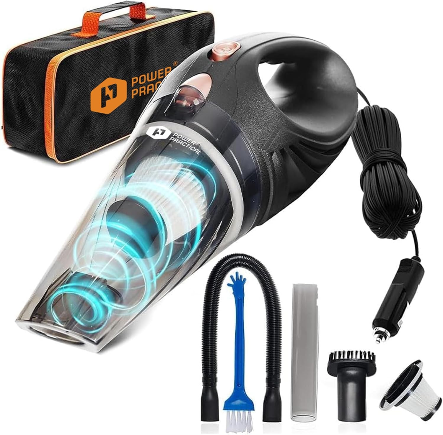 Car Vacuum Cleaner Handheld Vacuums Attachments16 Ft Cord & Bag - 12v