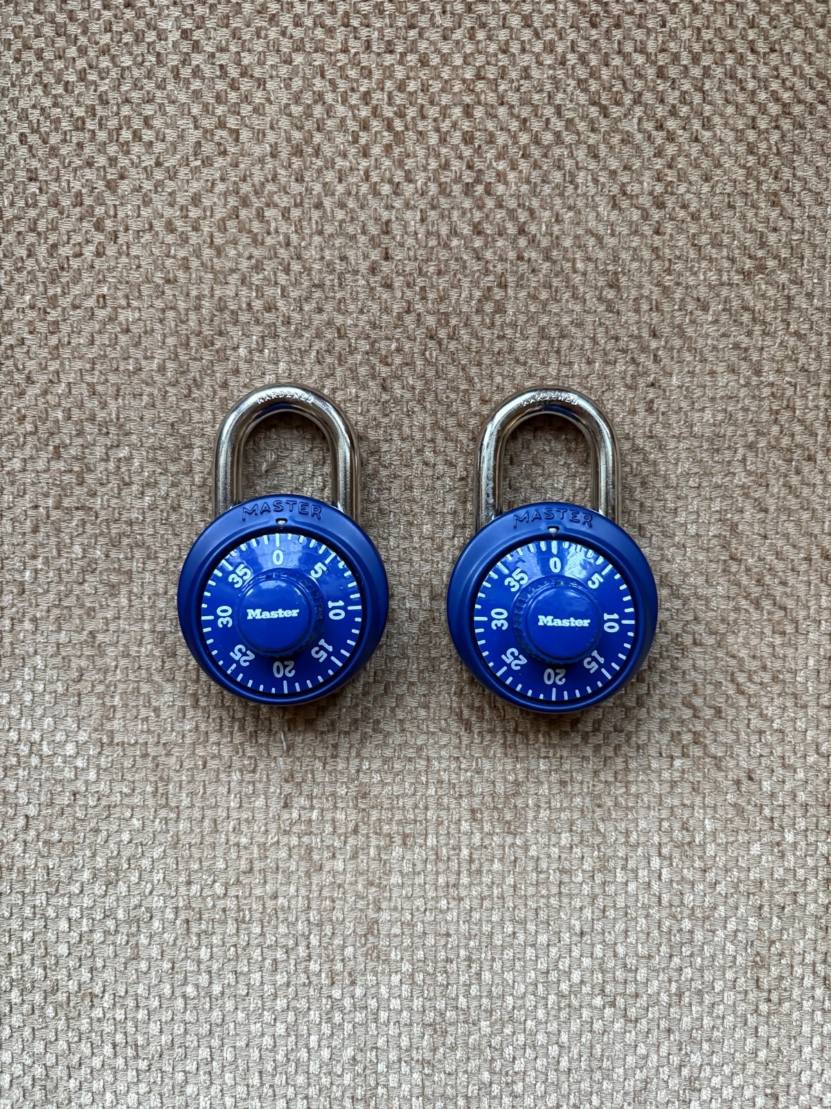 Master Lock Combination Locks, Dark Blue, Hardened Metal, Pair of 2