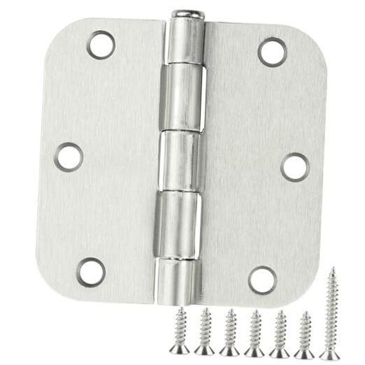 Interior Door Hinges Brushed Nickel 3.5 Inch x 3 48 Pack Satin Nickel-Rounded