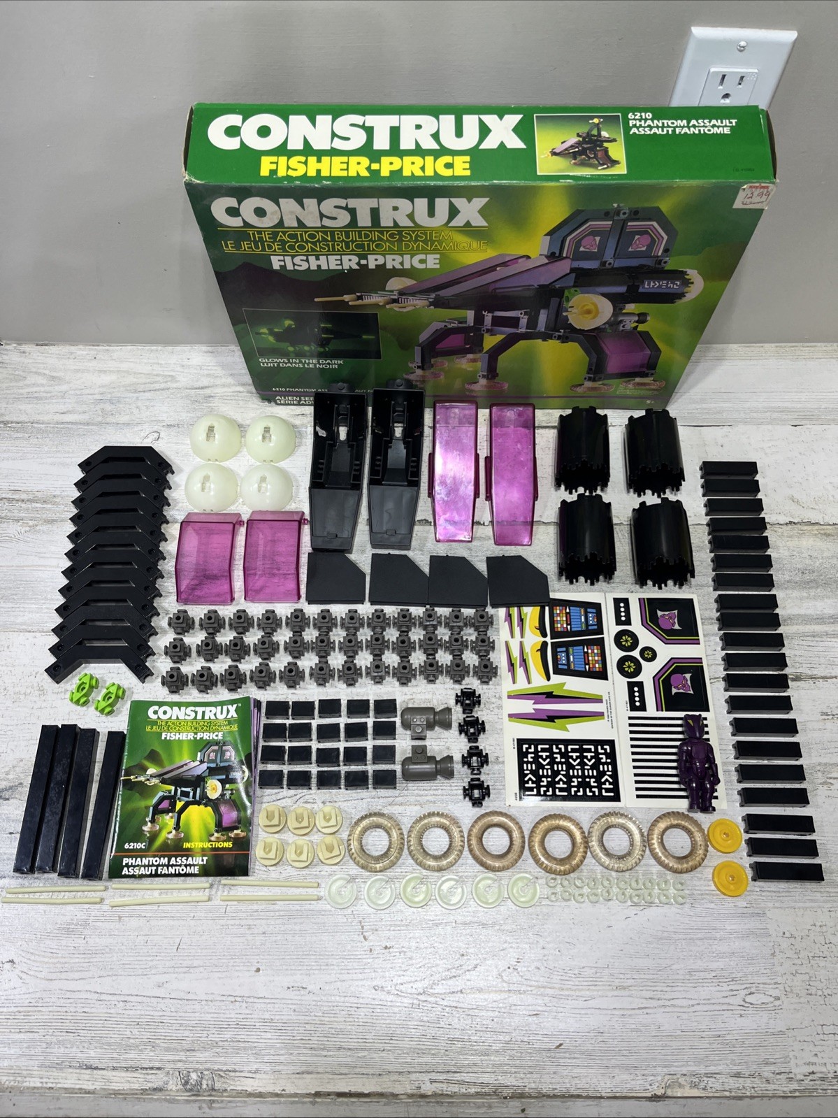 Vintage 1985 Fisher-Price Construx 6210 Phantom Assault 100% Complete w/Box