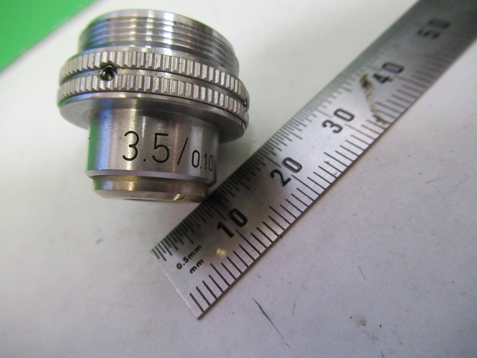OBJECTIVE ERNST LEITZ 3.5X /170 OPTICS MICROSCOPE PART AS PICTURED X2-A-92