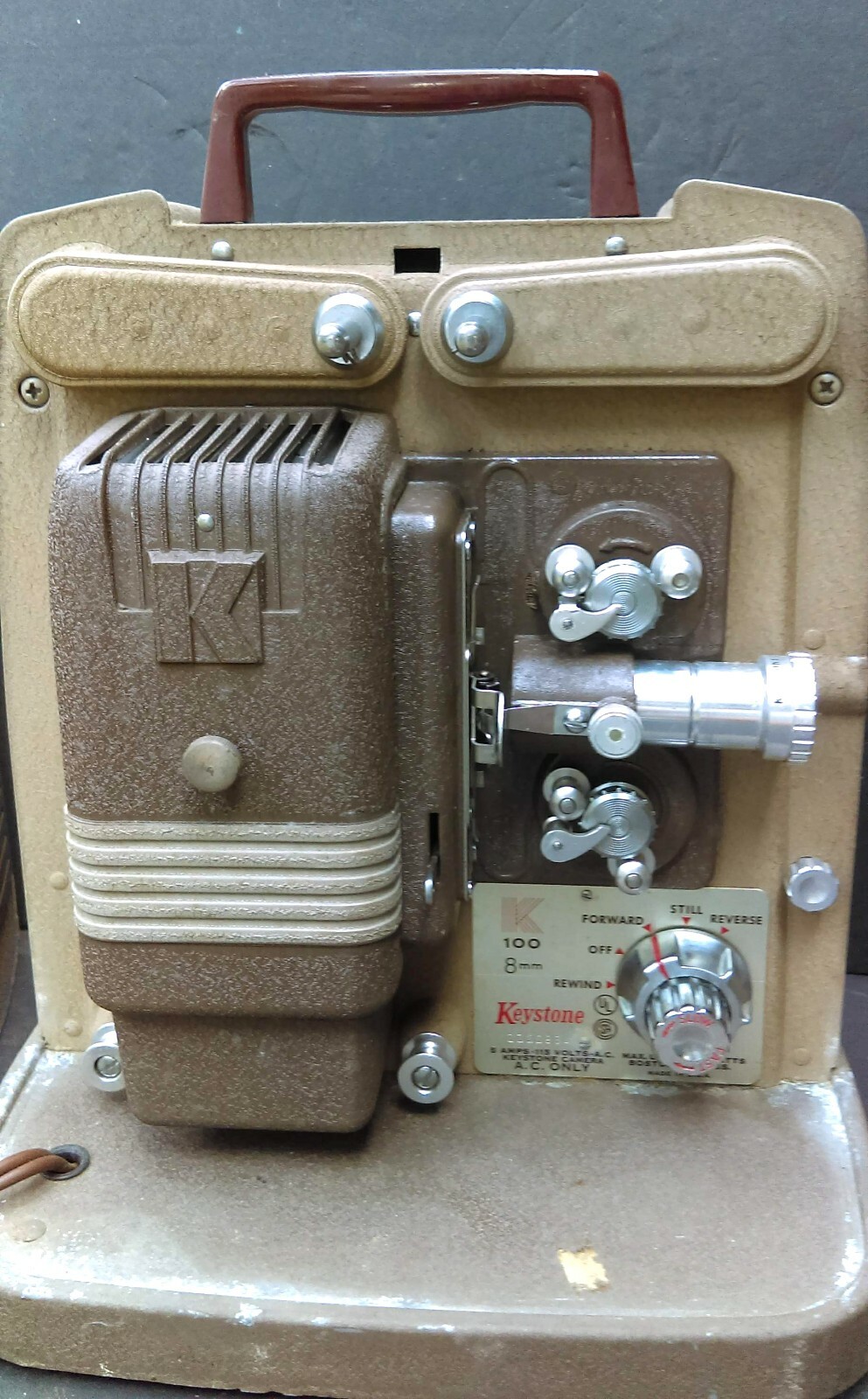 Vintage Keystone Model K100 Movie 8mm Film Reel Projector
