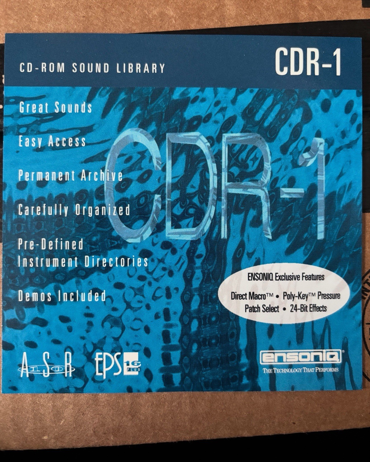 Ensoniq ASR / EPS 16 " CD-ROM Sound Library ( CDR-1)