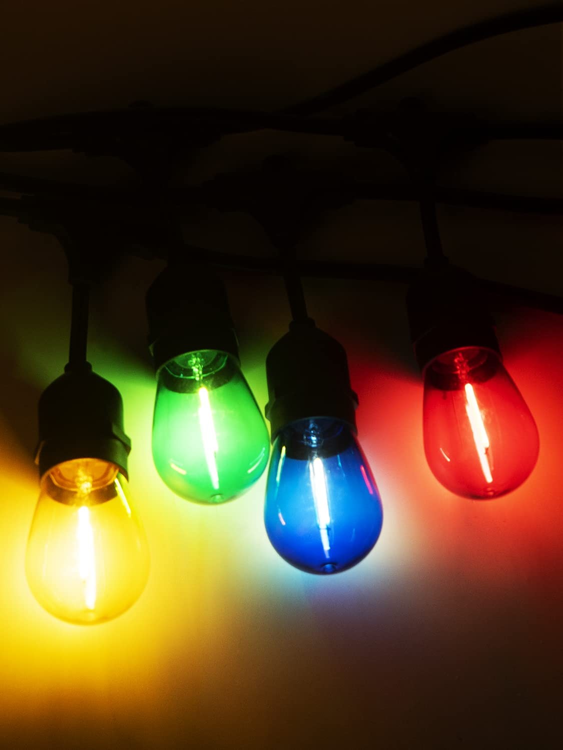 Colored Led String Light Bulbs Replacement, S14 Multi-Color with E26 Screw Base