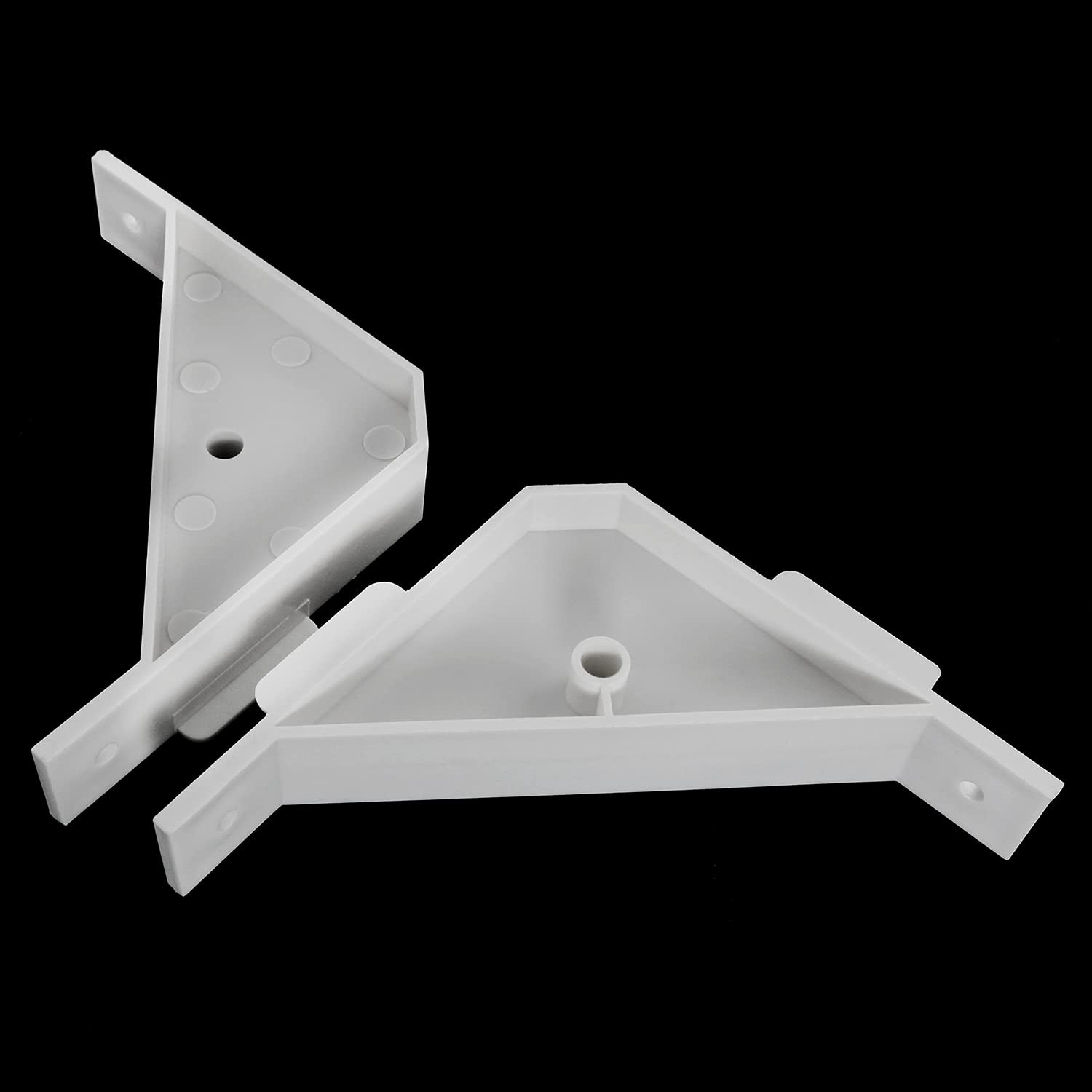 12 PCS White Plastic 90 Degree Cabinet Triangle Bracket Corner Support Braces