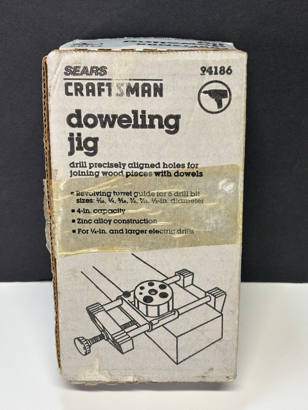 VTG SEARS CRAFTSMAN 9-4186 DOWELING JIG DOWEL SIZES 3/16 1/4 5/16 3/8 716 1/2