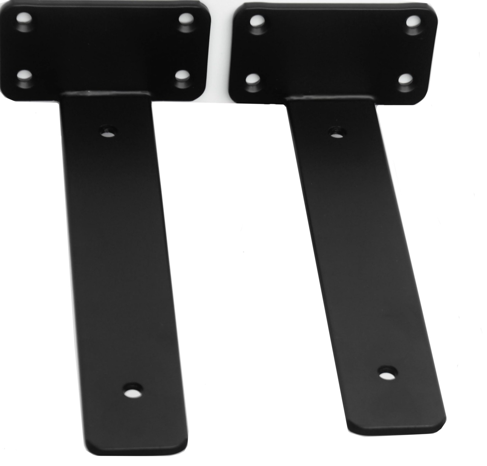 2 Pack - 12 inch Black Hidden L Shelf Bracket (1/5 Inch Thicked) Iron Floatin...