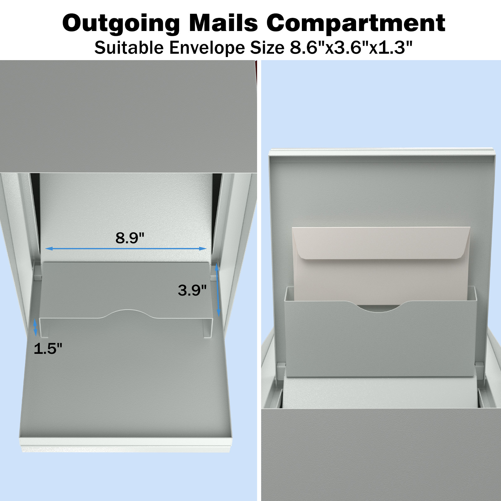 Curbside Locking Mailbox for Packages Large Street Mailbox for Outside with Post