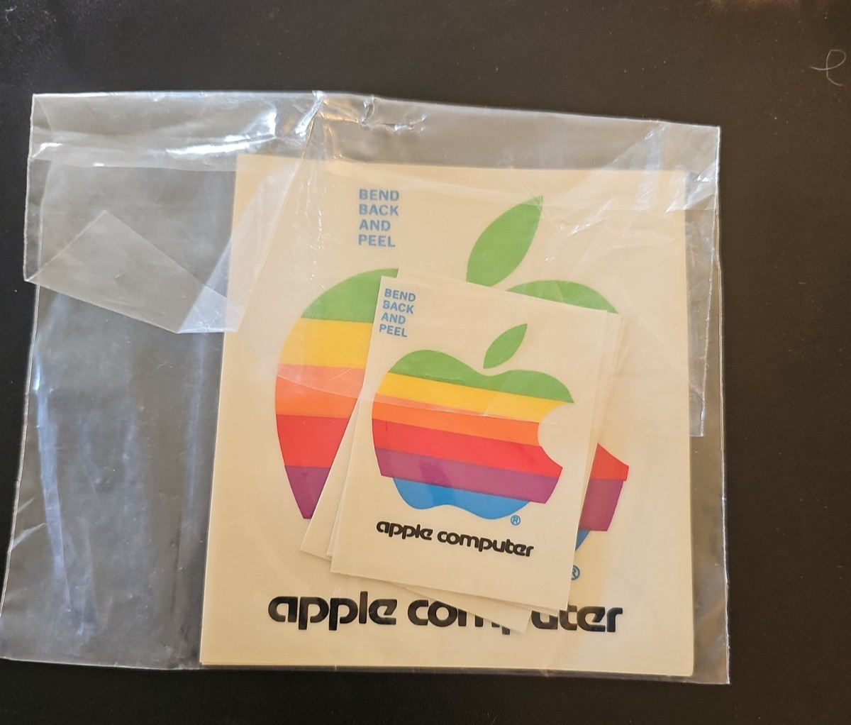 Sealed Original Vintage APPLE MACINTOSH Rainbow Logo Stickers - 4" & 2"- 5 Each