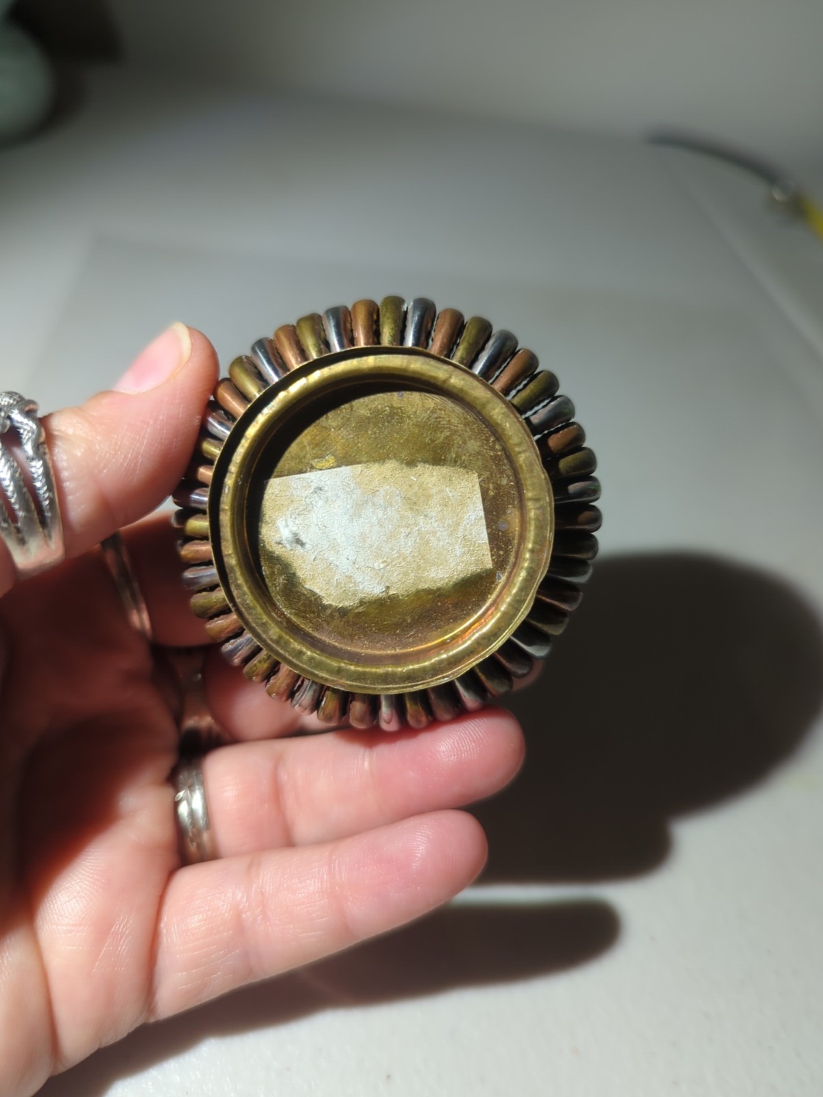 Small Three Tone Metal Trinket Box Made in India