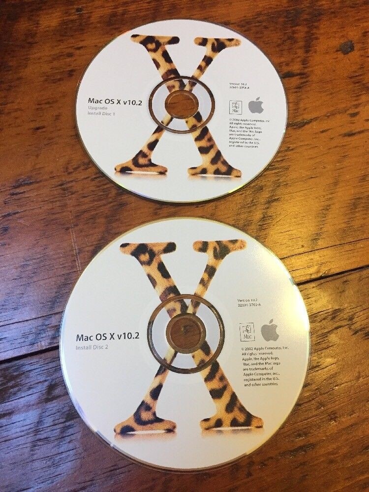 Mac OS X 10 v10.2 Jaguar Macintosh Upgrade Install Software Discs CDs 2002