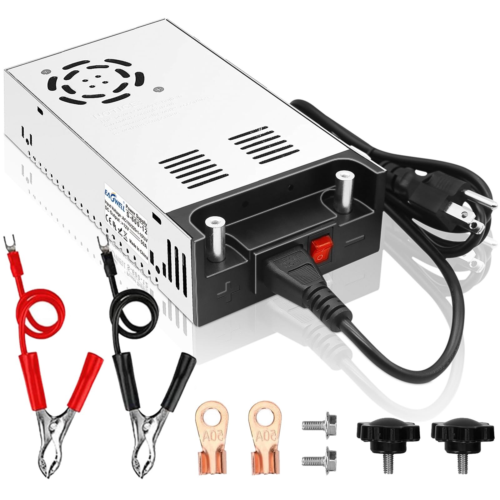 AC to DC Converter 110V to 12V 600W 50A SMPS for RV Pump LED Strip CCTV Car