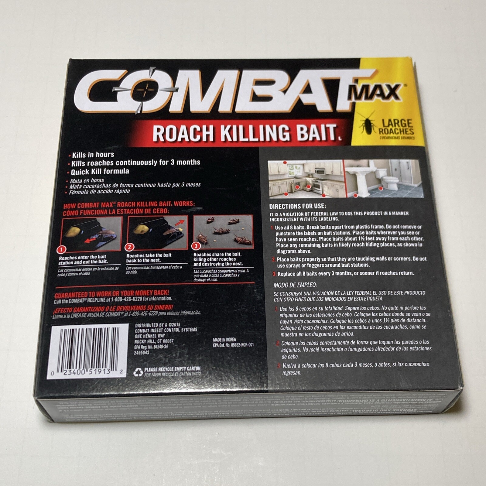 (SEALED) Combat Max Roach Killing Bait- 8 Bait Stations