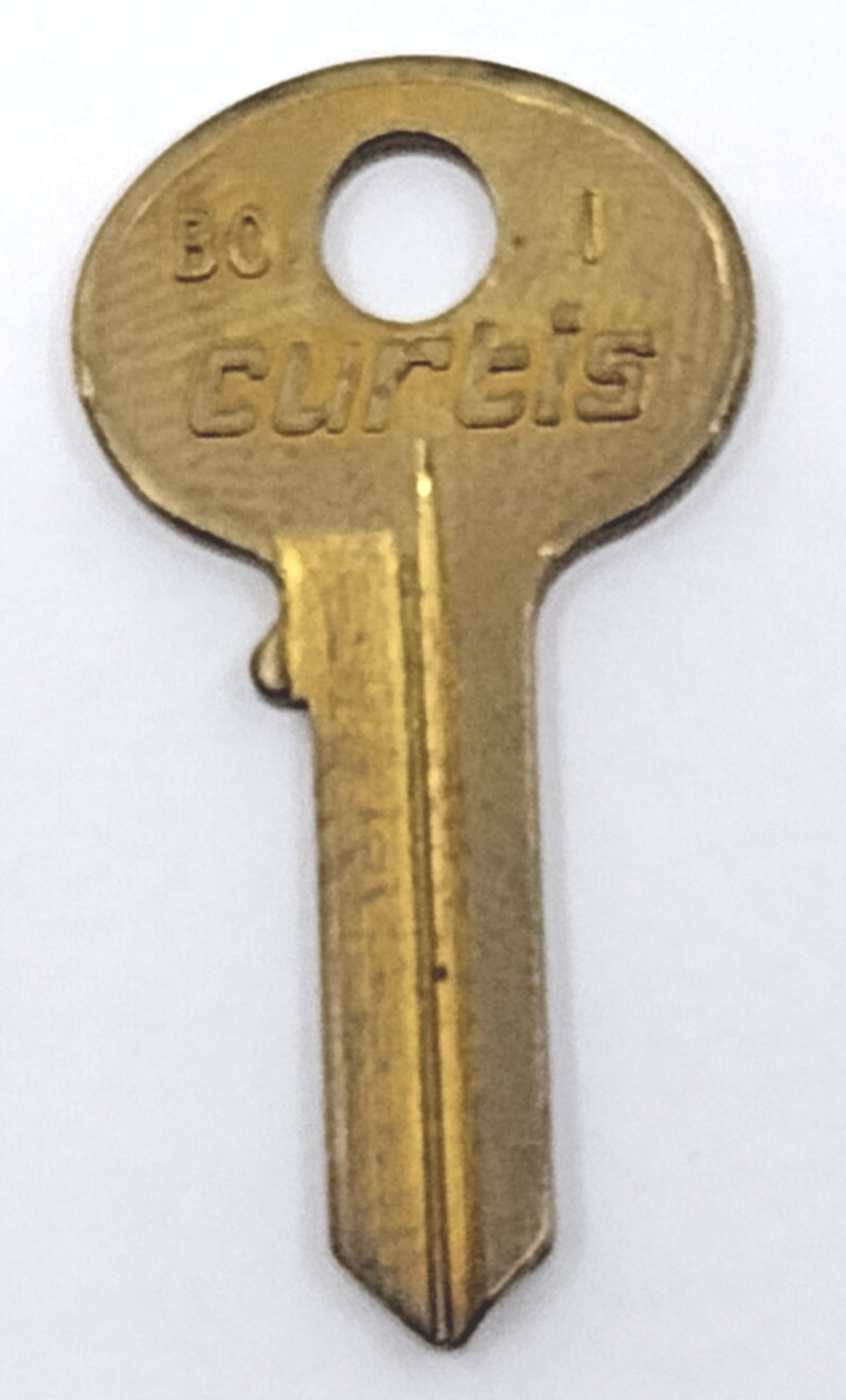 CURTIS B0 1 Key Uncut Blank New Old Stock Appx 1-5/8" Replacement Lock