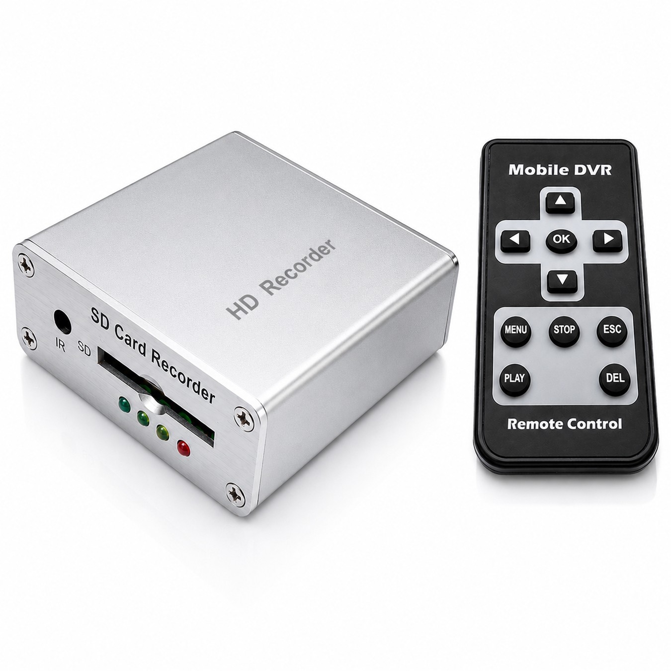 Aukson H02D FPV Mini DVR Video Recorder SD Recorder 704x576 Silver TV-OUT Remote
