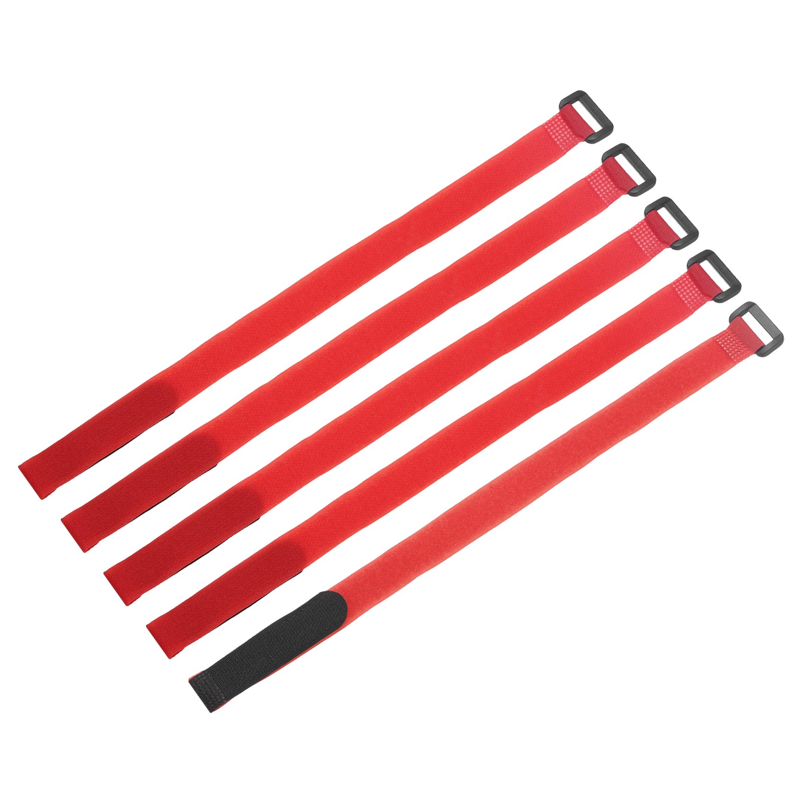 5Pcs Battery Tie Down Straps,0.8x16" Red Nylon Hold Down Hook Loop Strap