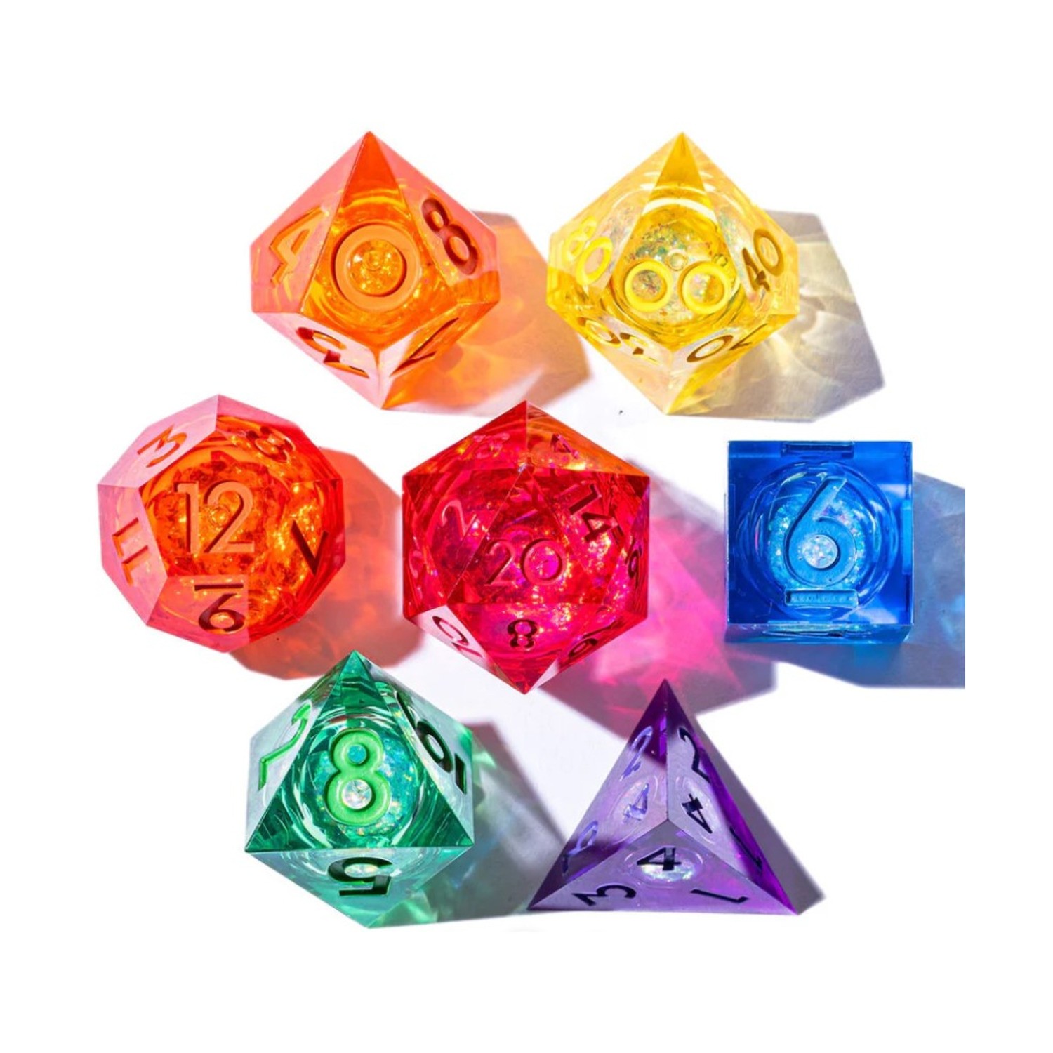 Dispel Liquid Core Dice Poly Set - Prismatic Light (7) New