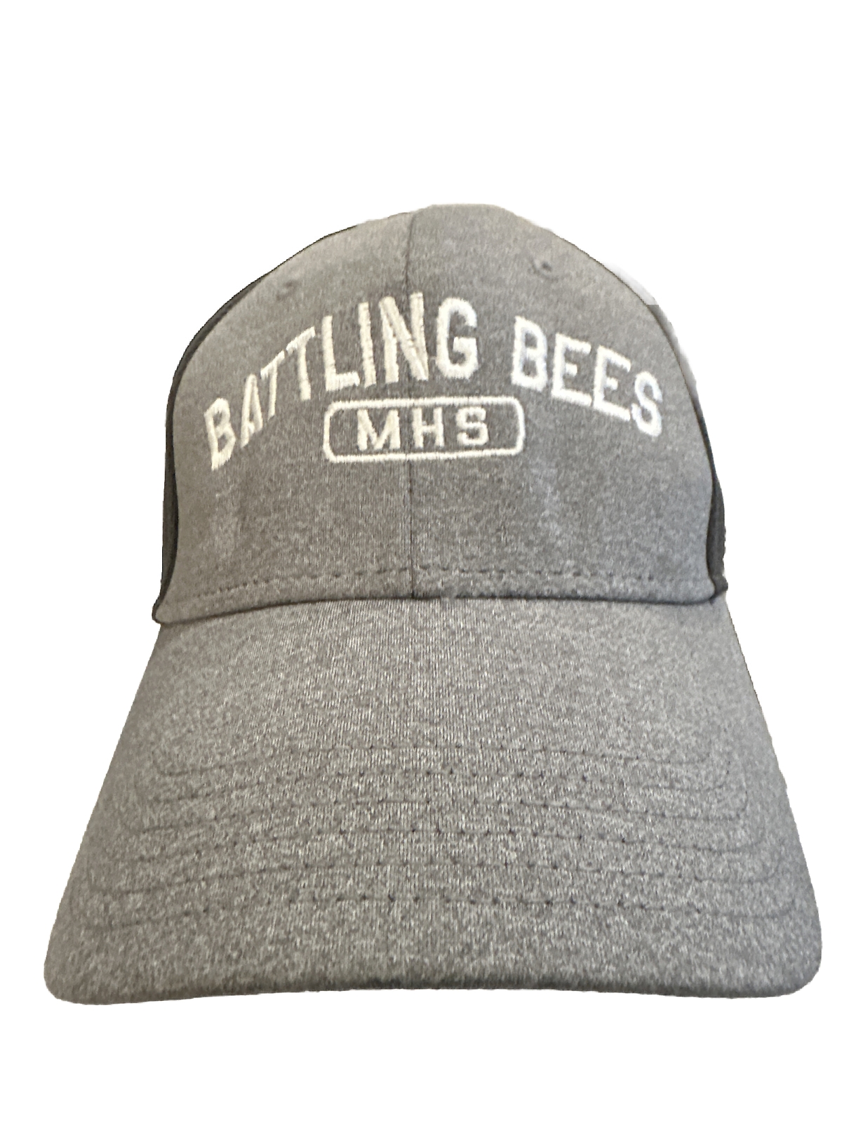 Battling Bees MHS Gray Heather bill front Dark gray back Hook Loop