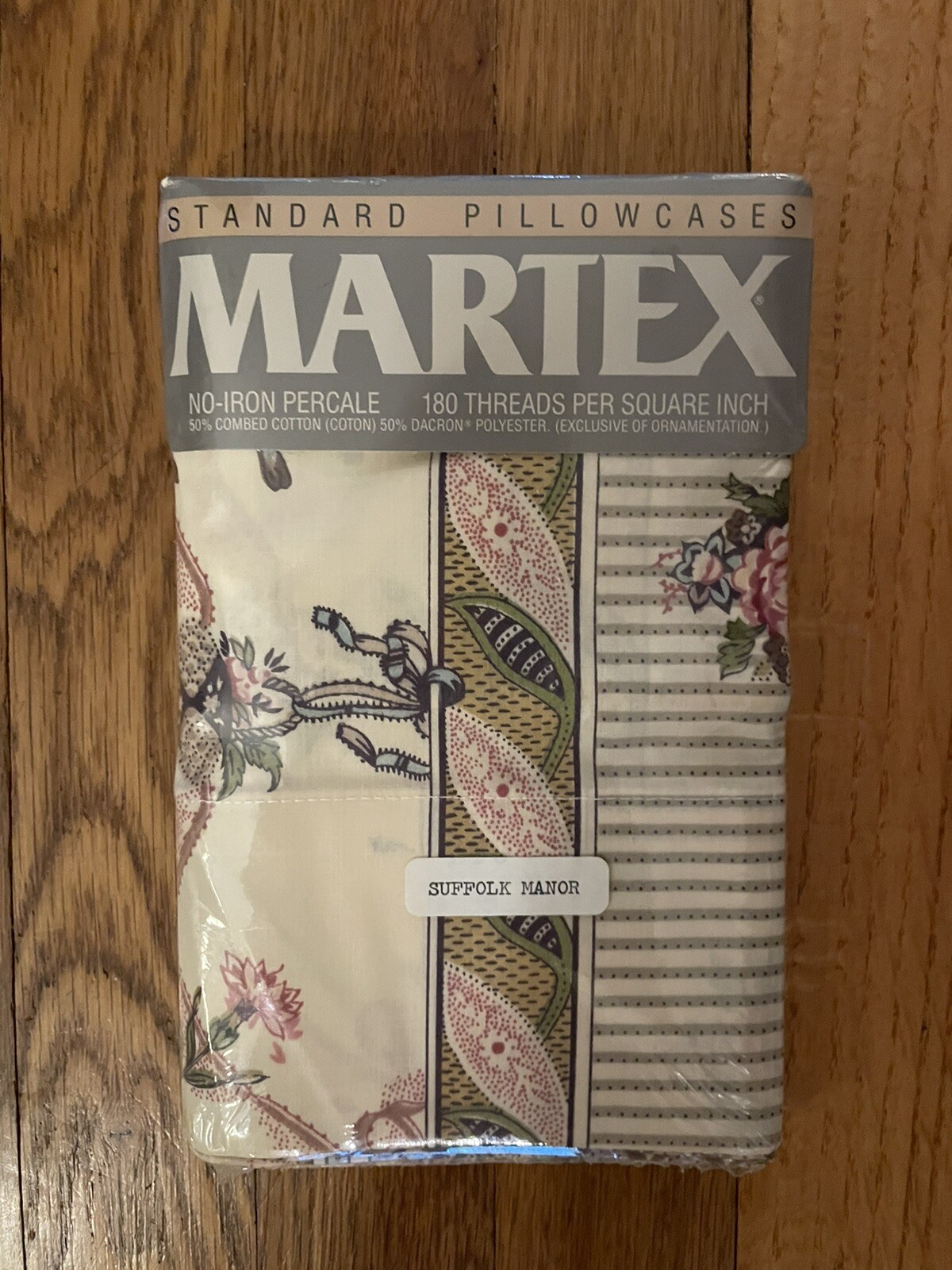 Martex 2 Pillowcase Set SZ Standard  Percale (Suffolk Manor) No Iron Percale