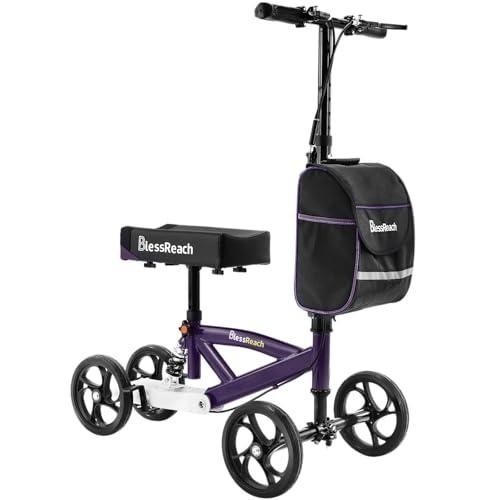 Blessreach Knee Scooter Steerable Walker W/ Brakes Adjustable Wb2202