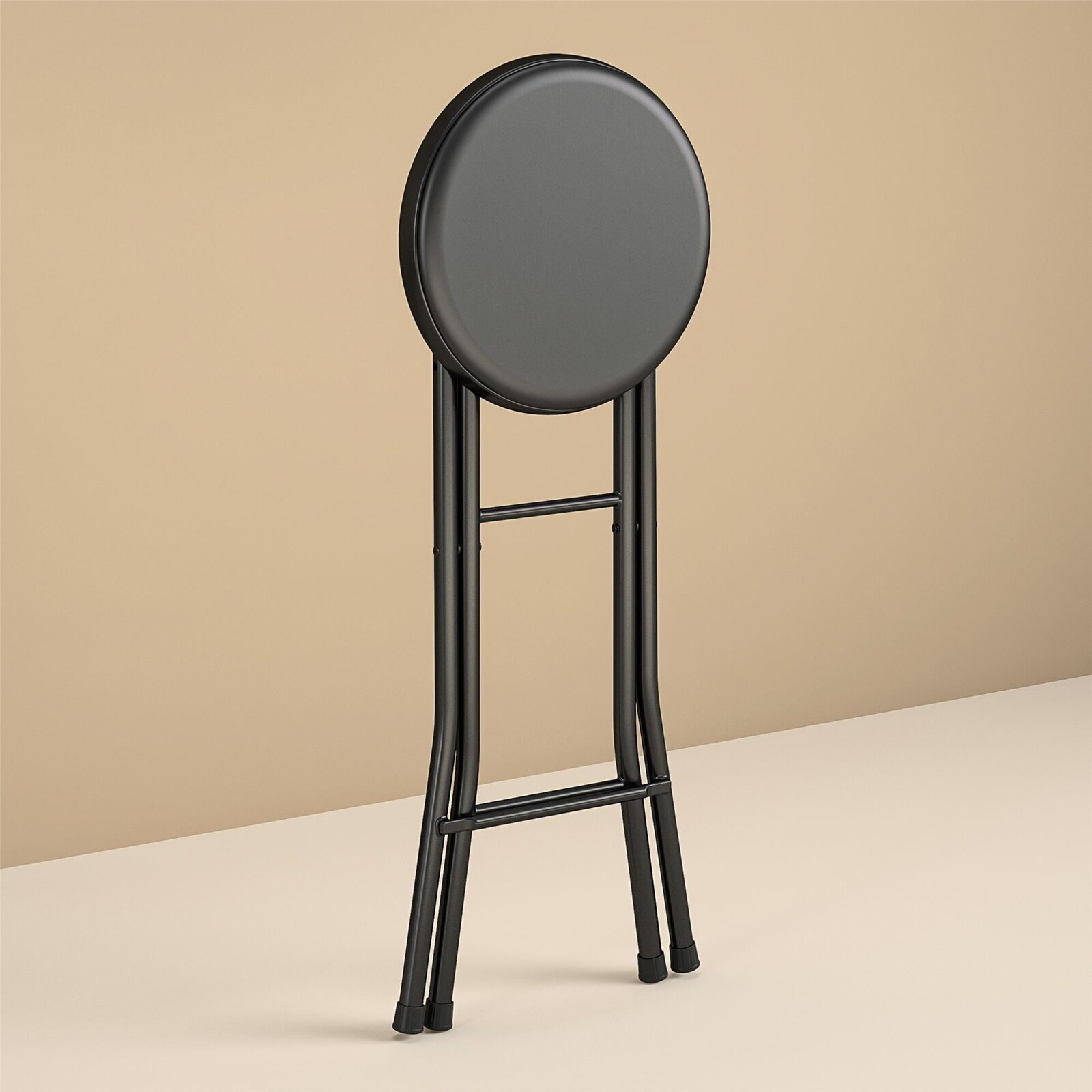 Folding Metal Stool Lightweight Portable Lightly Padded Seat Weddings Parties