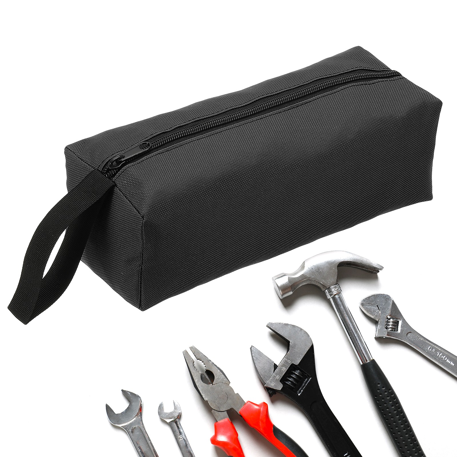 Zipper Utility Tool Bag 10.2x4x3.3 Inch Multi-purpose Tote Bag Black