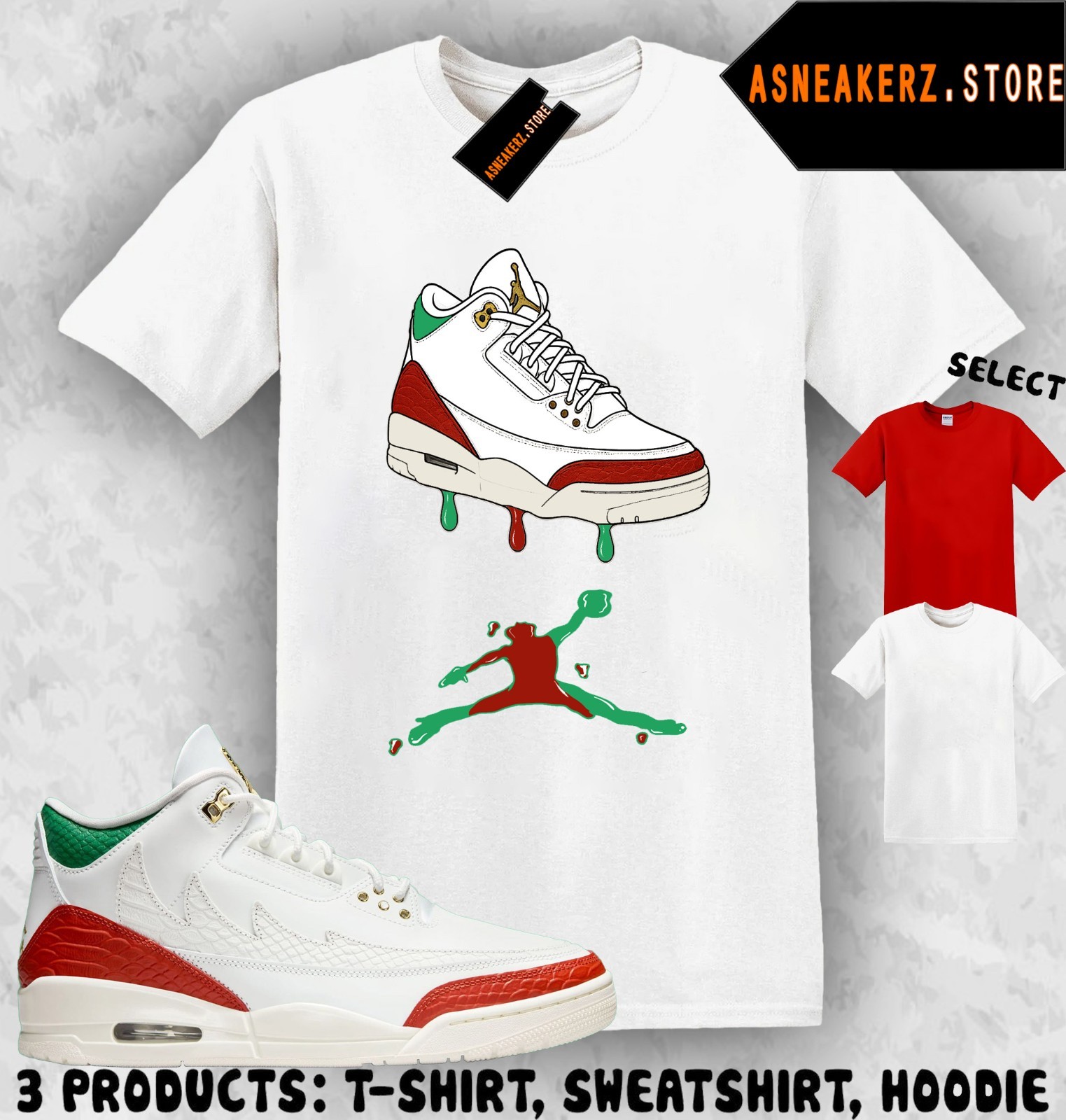 Shirt Match AJ 3 OG El Vuelo 2025 Sneaker Matching Tee Drip Dripping 3s T-Shirt