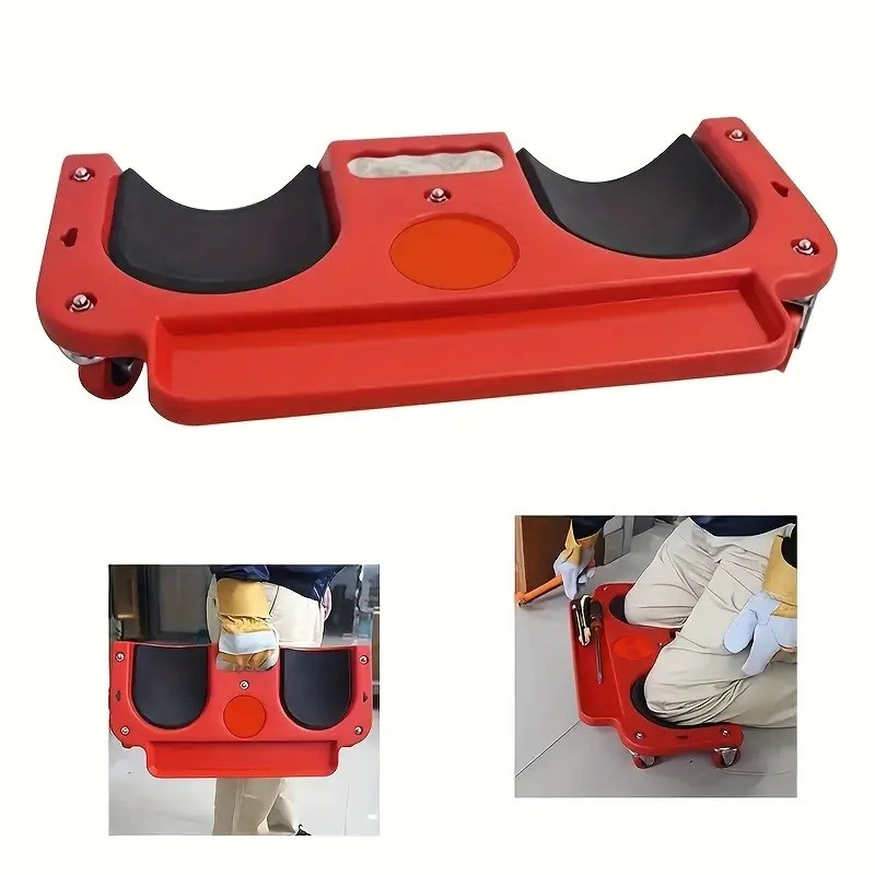 ABS High-Impact Frame Rolling Knee Cart with Rolling Knee Pads for Mechanics