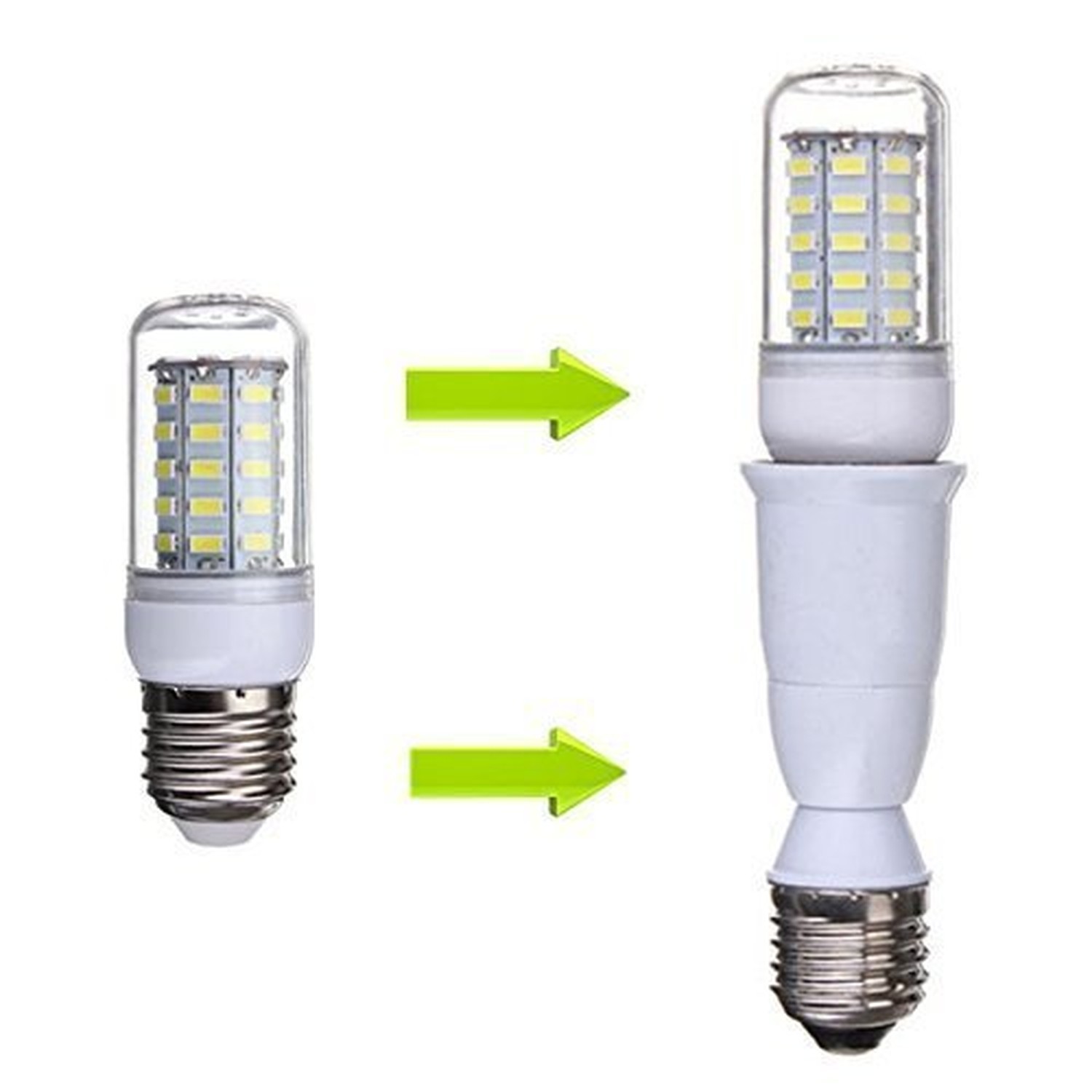 YI Lighting E26 to E26 Socket Extender, Medium Base, White, 75W Max, 36.5mm x...