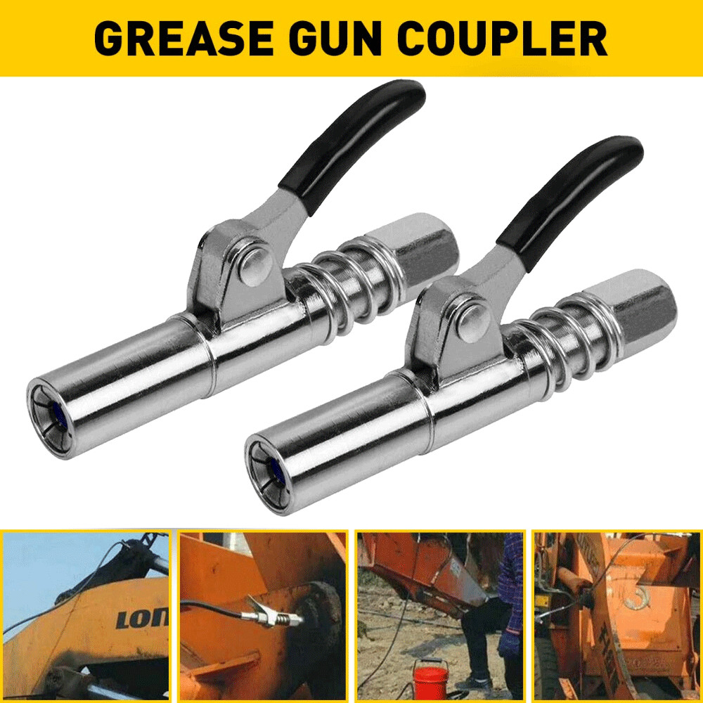 2x Gun Grease Coupler Heavy-Duty Quick Release Lock Oil Nozzle NPT 1/8" 12000PSI