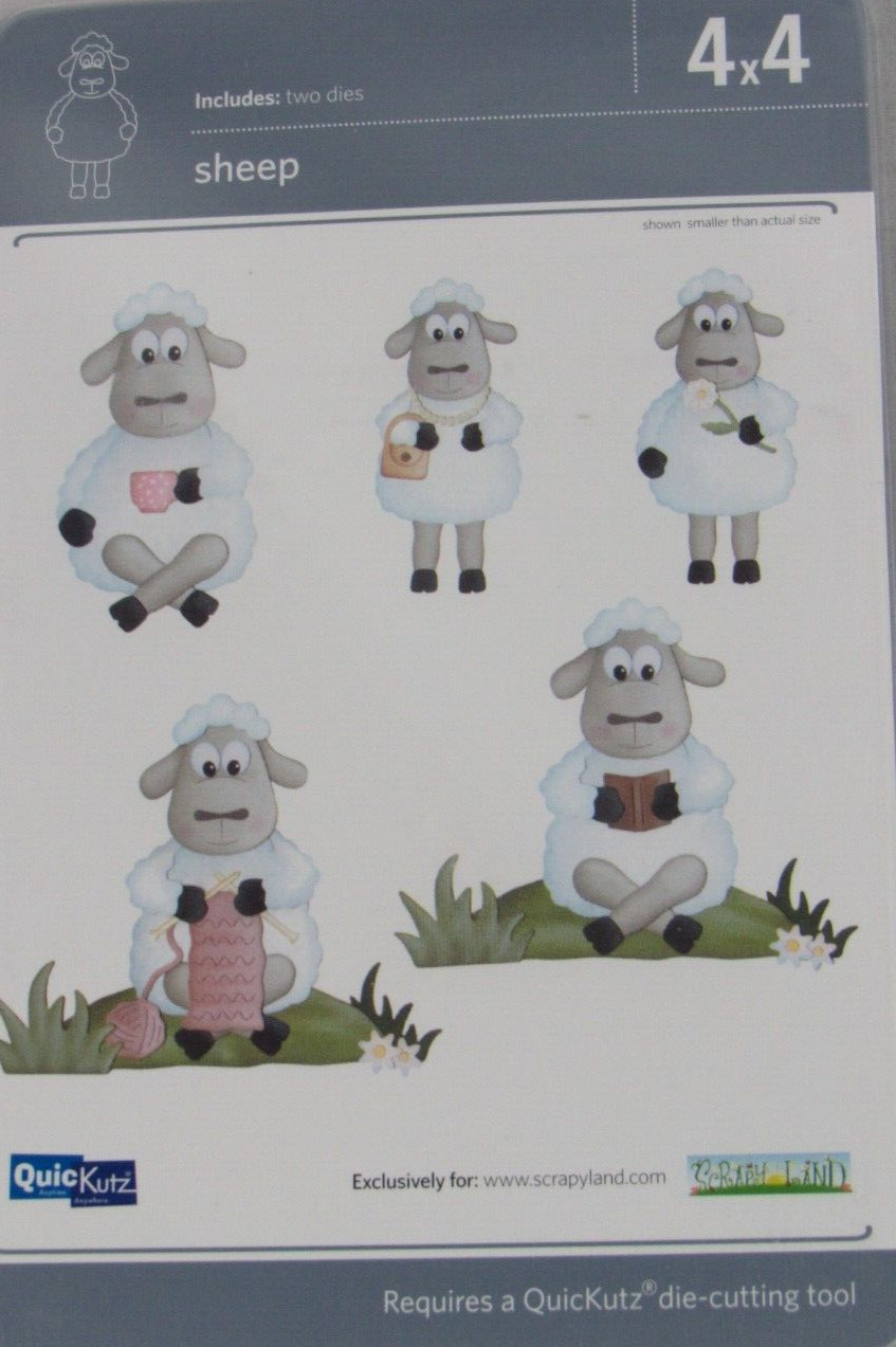 QuicKutz Sheep 4x4, 2 Cutting Die Set C-0222-D-REV