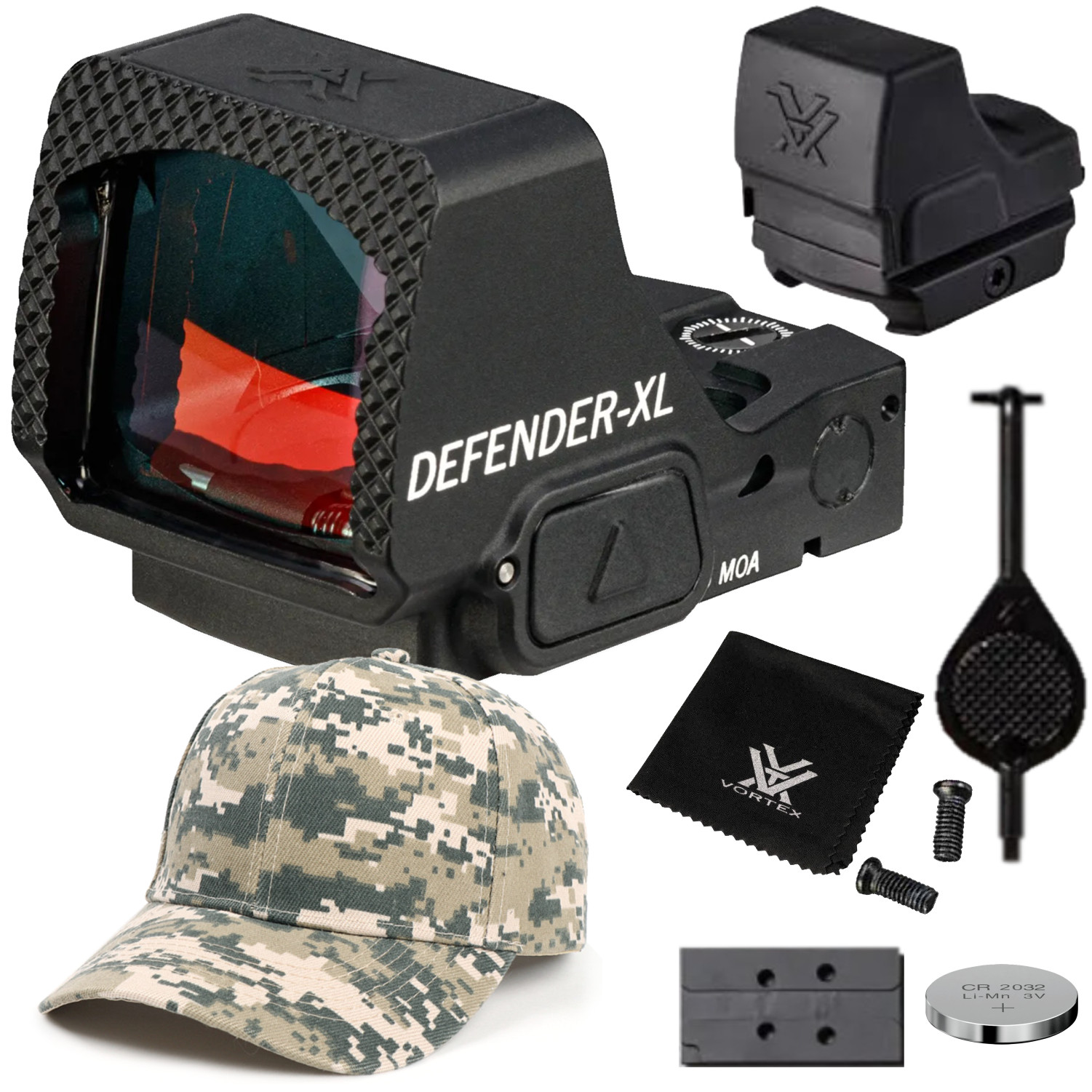 Vortex Optics Defender-XL Micro Waterproof 8 MOA Red Dot Sight  with Free CD Hat