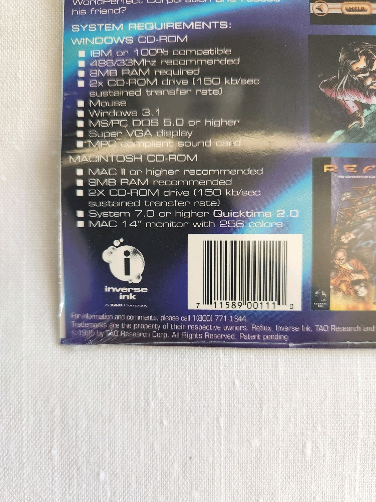 Inverse Ink Reflux Interactive Comic Book PC CD-ROM New Sealed