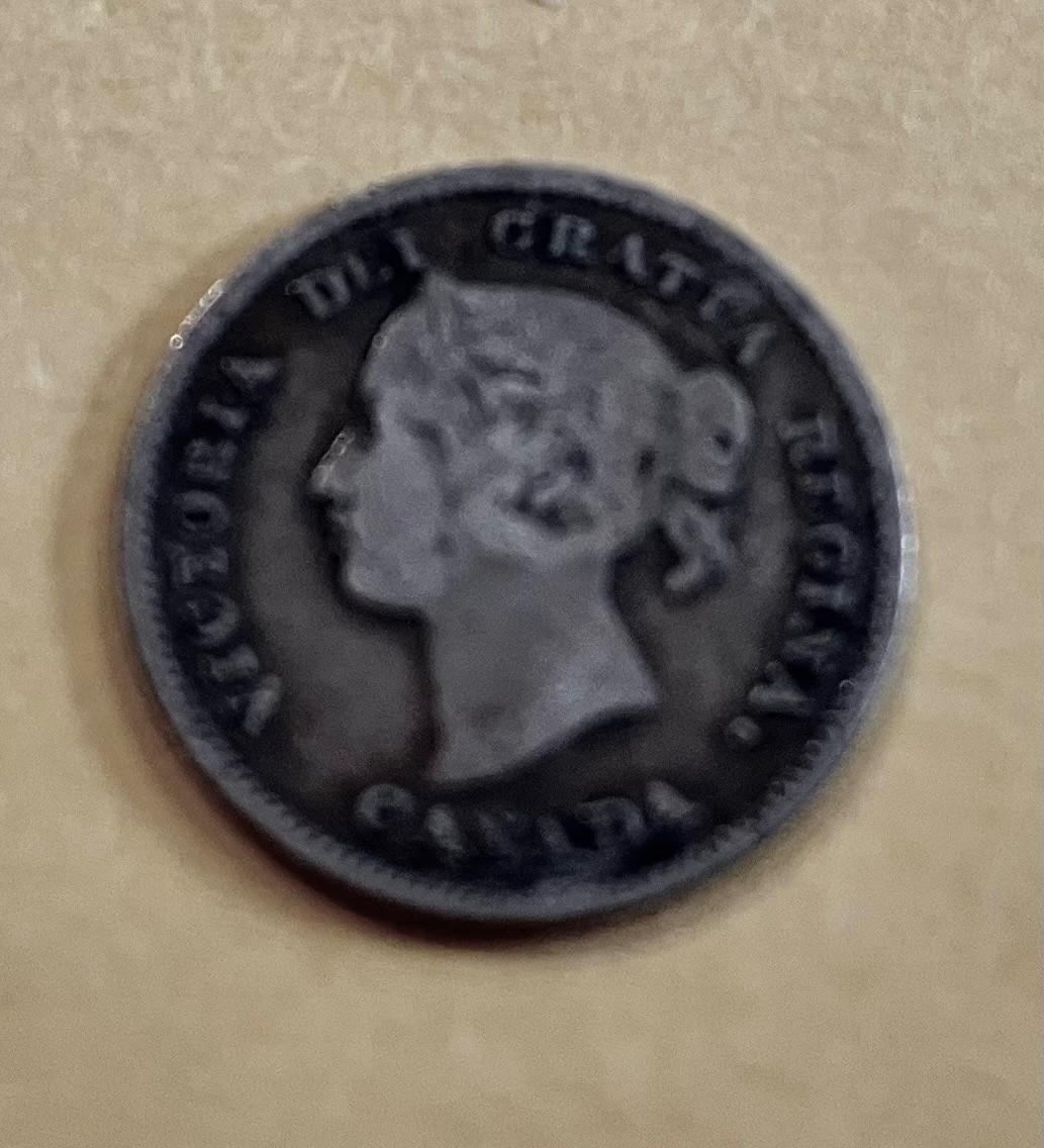 1882H CANADA 5 CENTS, KM#2, FINE CONDITION