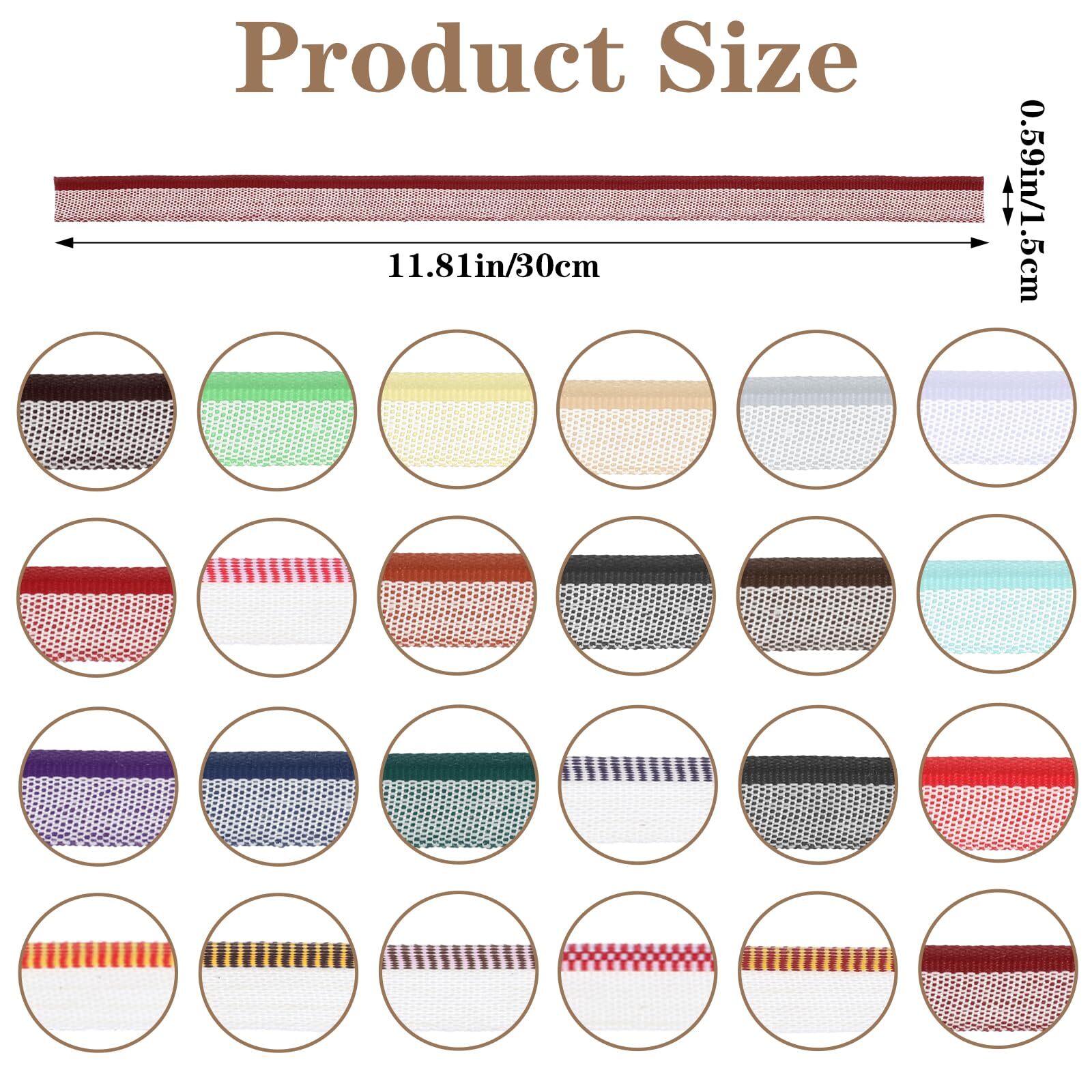48 Pcs Cotton Book Binding Endbands Cotton Book Headband Kit for Bookbinding
