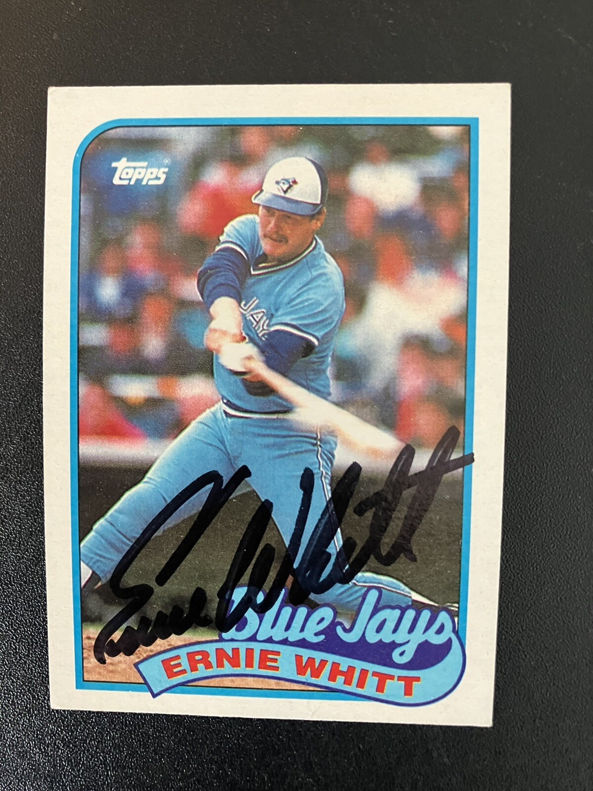 1989 Topps Ernie Whitt Autographed Card, Toronto Blue Jays, Collection Break