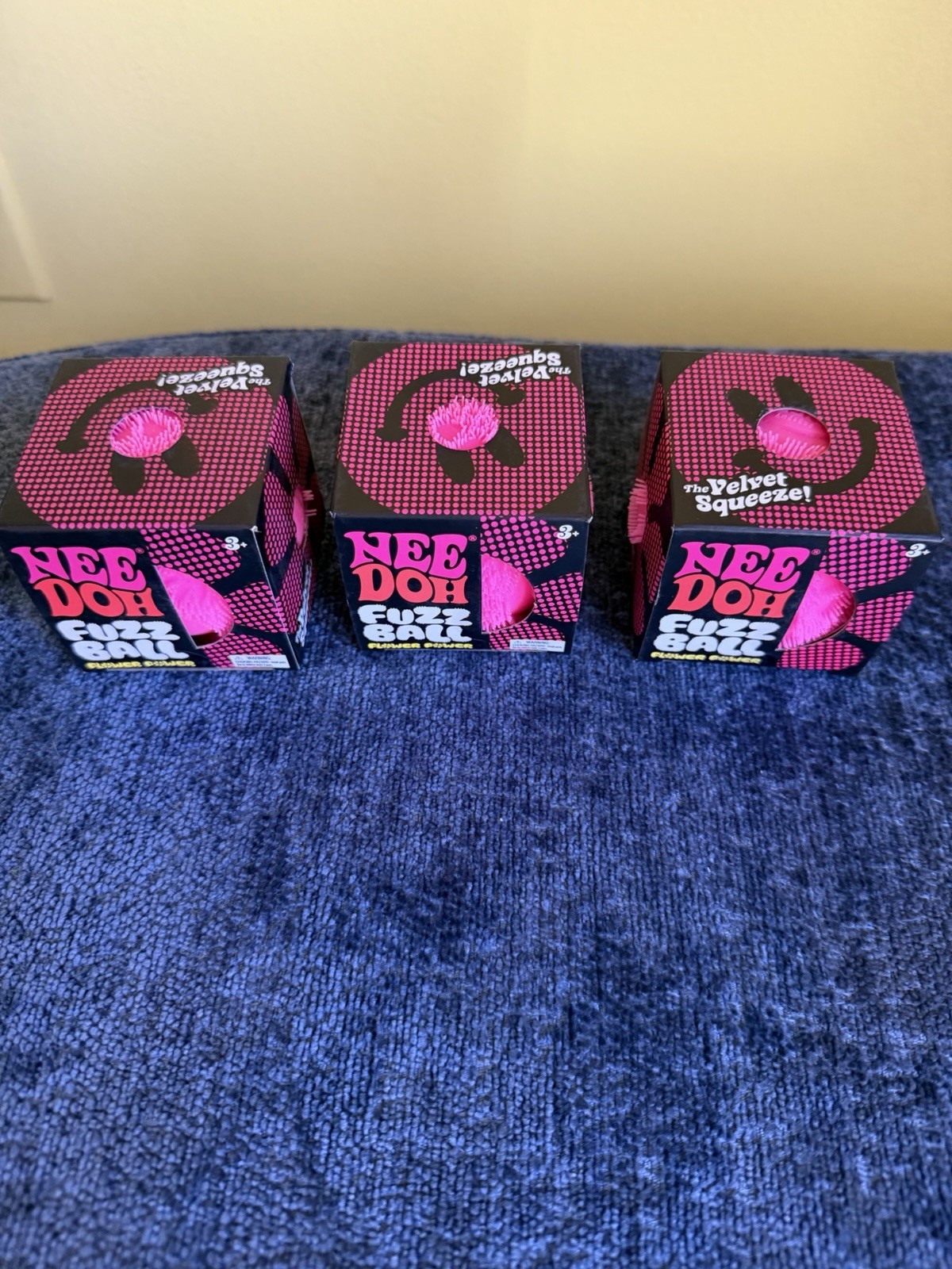 NeeDoh Velvety Fuzz Ball Squish / PINK / Nee Doh / 3 available / NEW