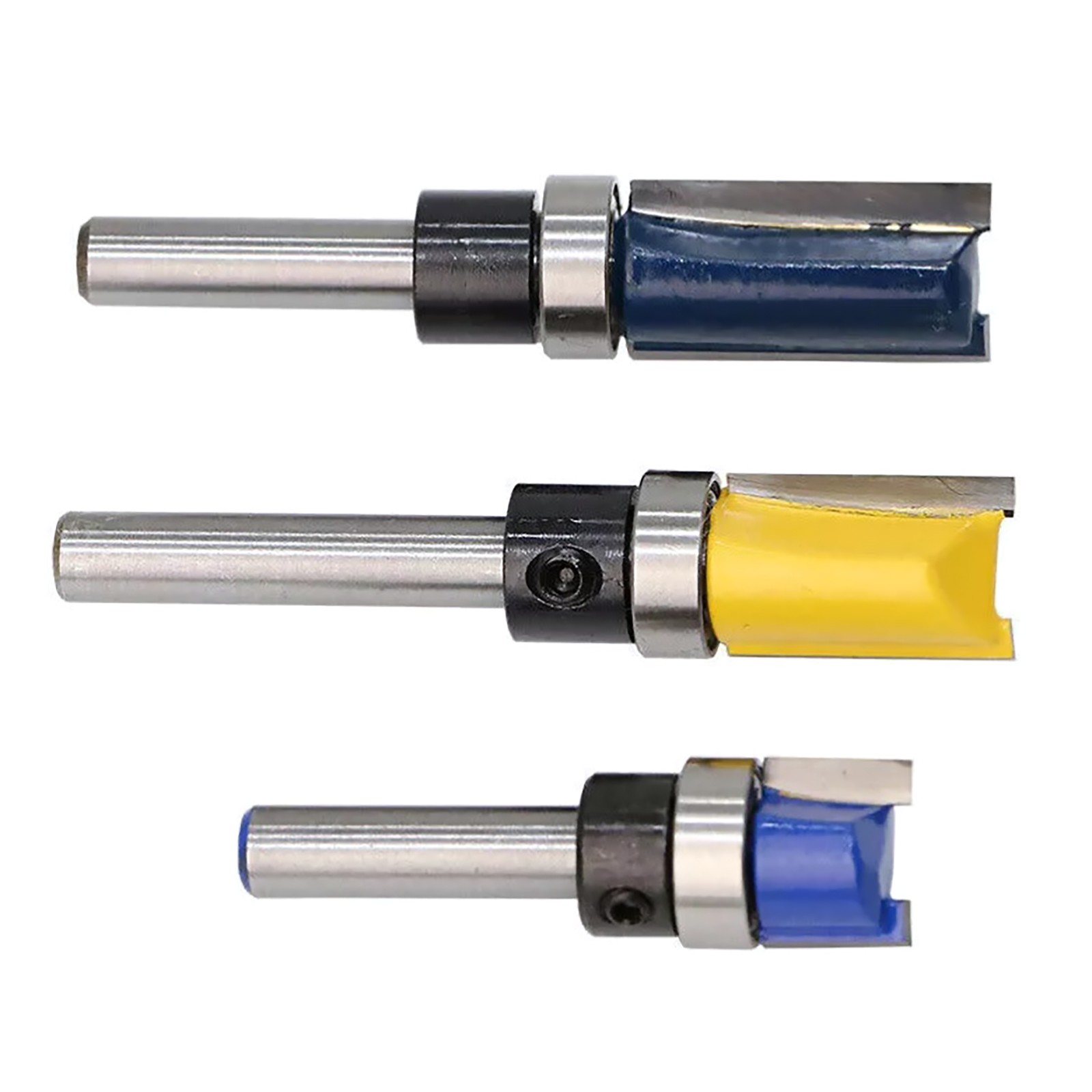 3Pcs 1/4 inch Shank Straight Flush Trim Router Bits Cutter For Trimming Slotting