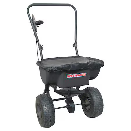 Westward 10F633 30 Lbs Cap Broadcast Spreader For Fertilizer & Grass Seed, 12