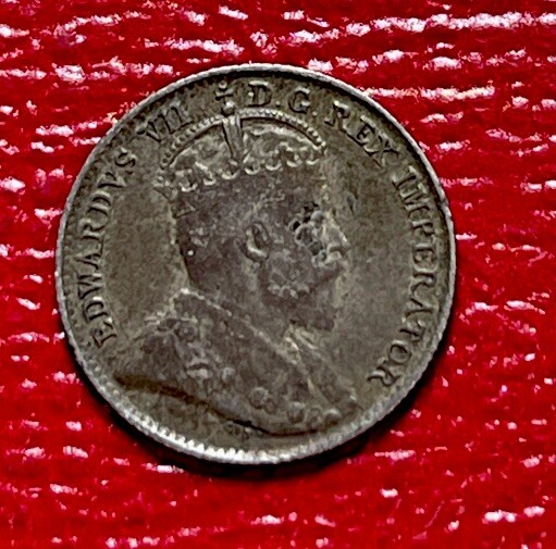 1907 Canada 5 Cent Silver World Coin. ENN Coins