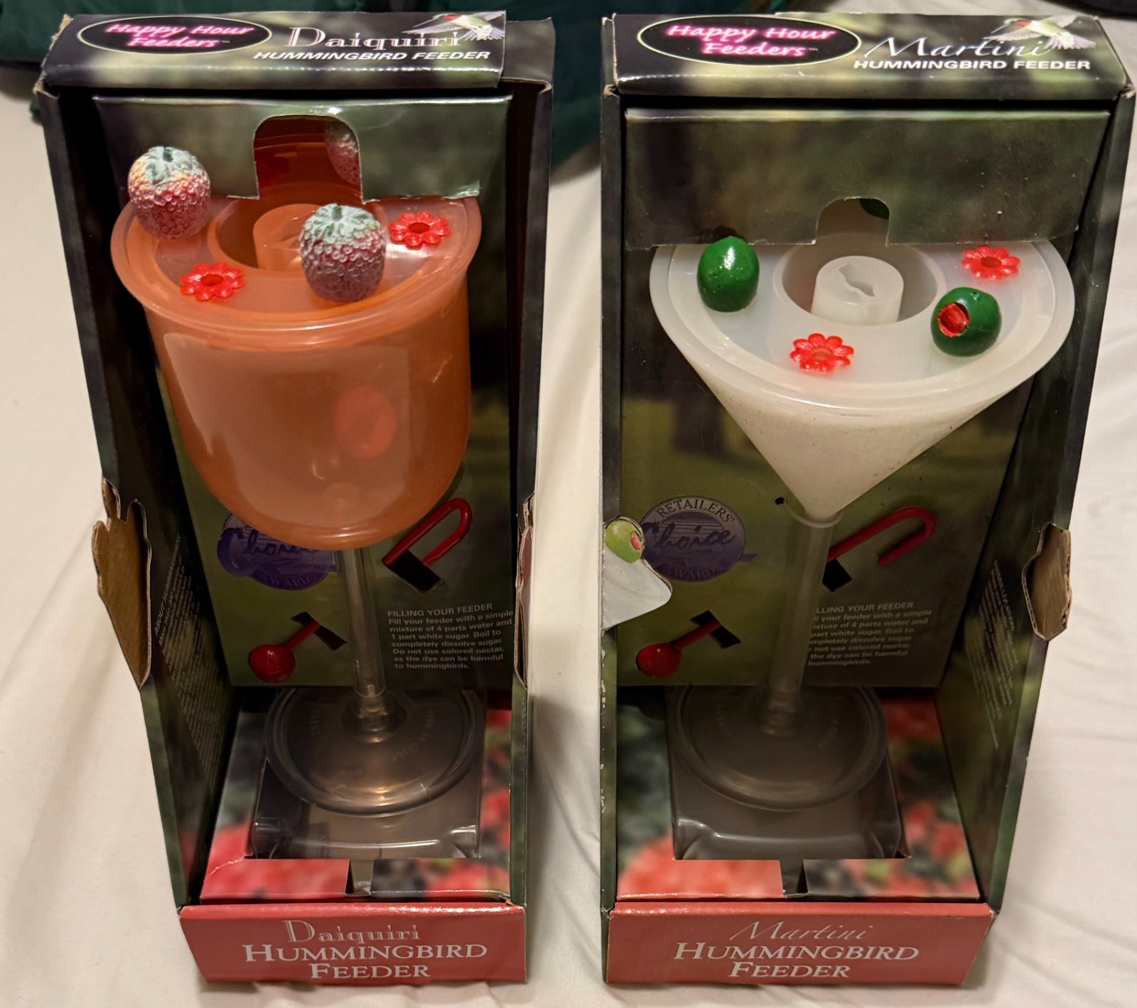 happy hour feeders - daiquiri and martini themed hummingbird feeders NEW